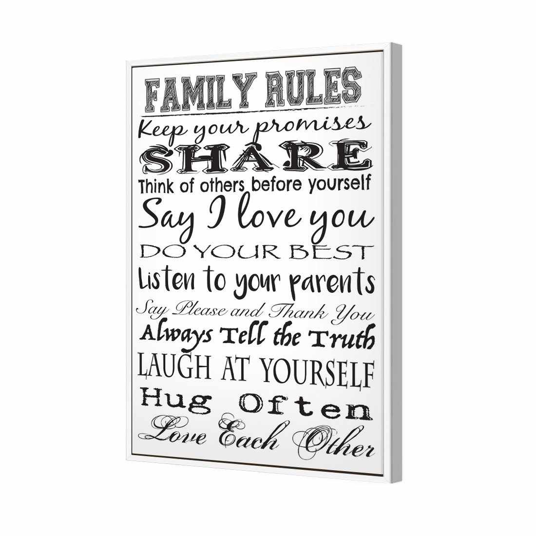 Family Rules Canvas Art