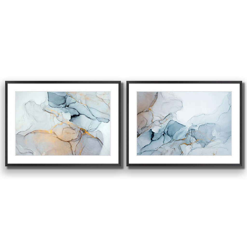 Flair & Flounce Blue Abstract Perfect Pair