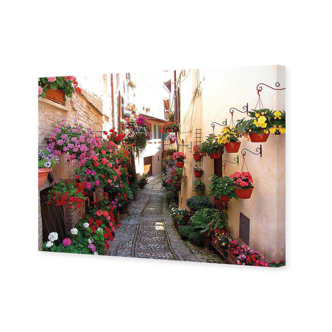 Floral Alley In Italy Canvas Art