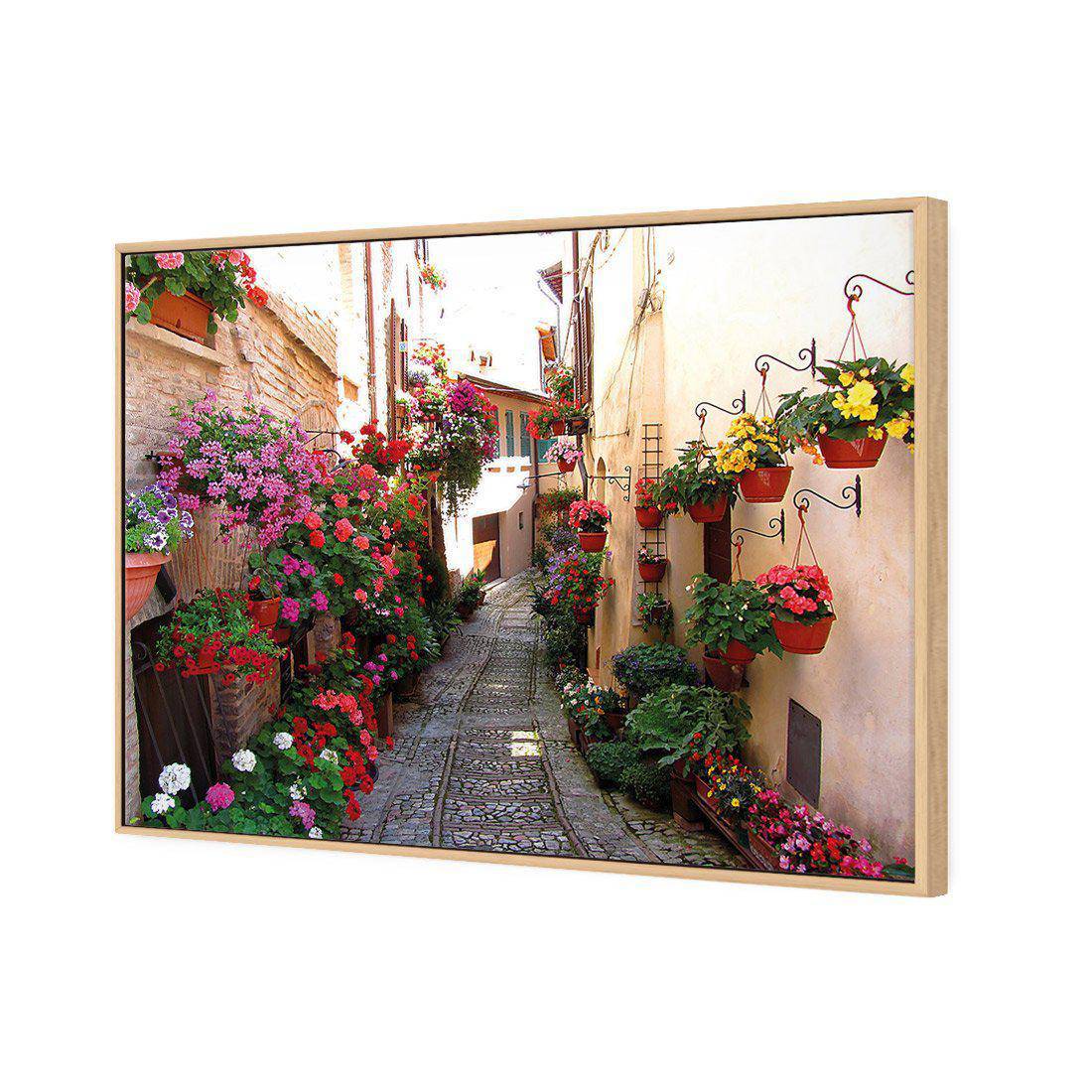 Floral Alley In Italy Canvas Art