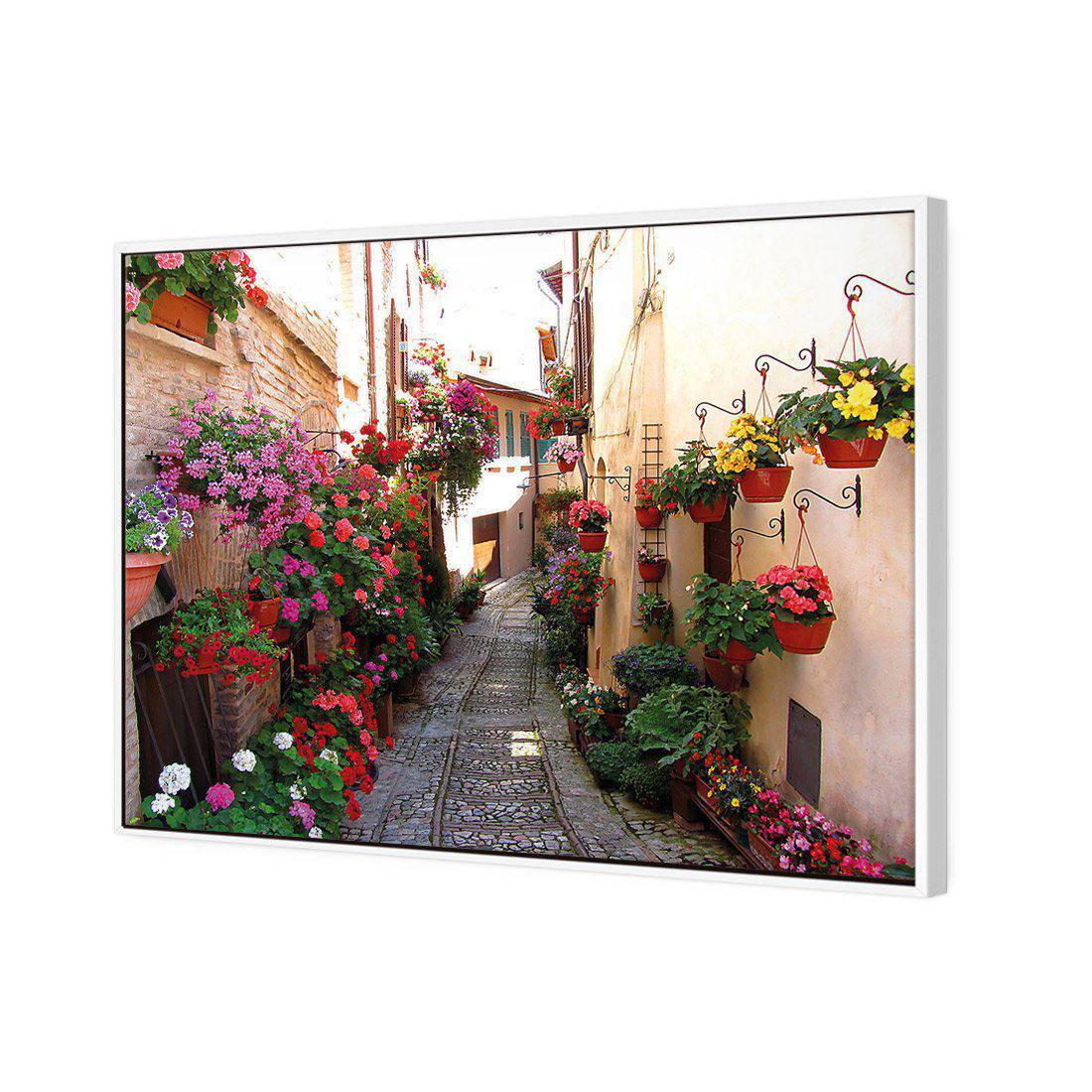 Floral Alley In Italy Canvas Art