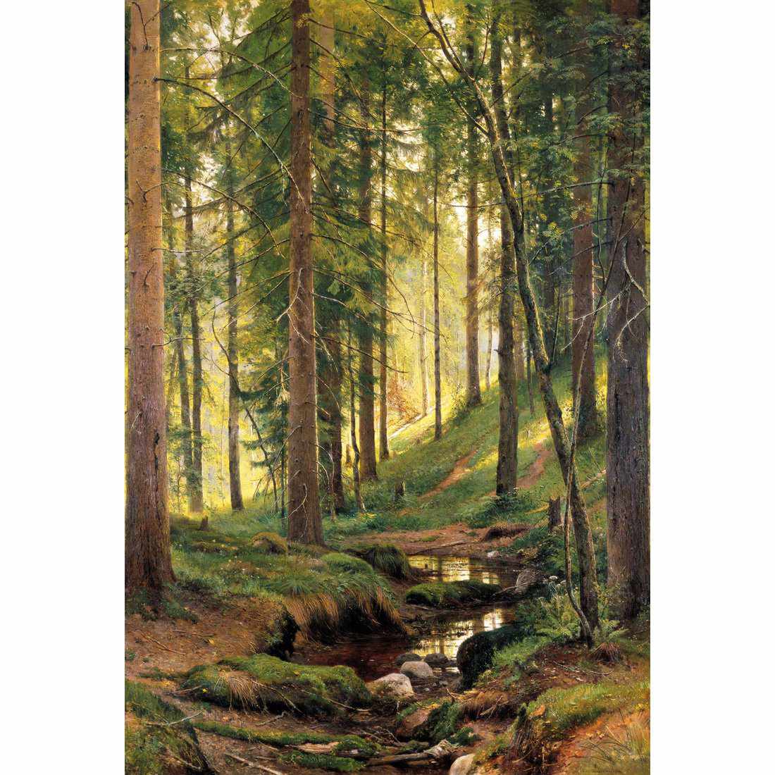 Forest Stream by Ivan Shishkin Canvas Art