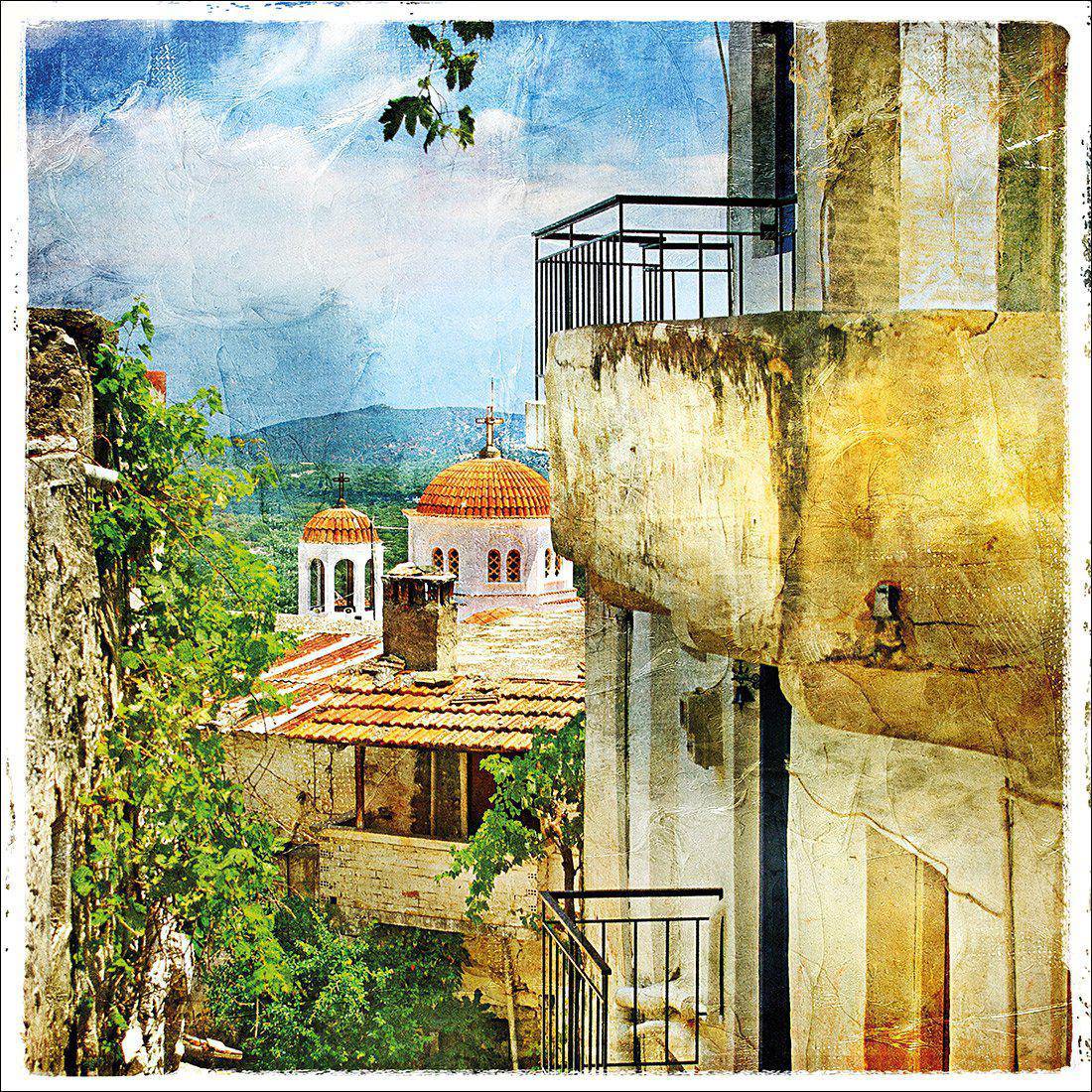 Greek Monastery Canvas Art