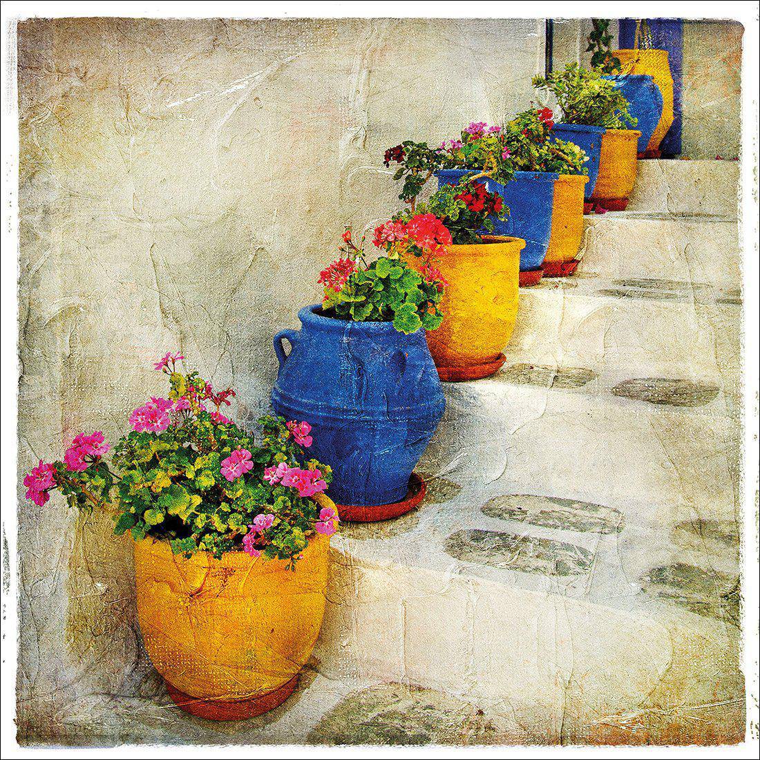 Greek Pots Of Colour Canvas Art