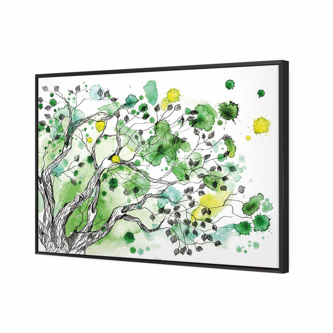 Green Tree Splash Canvas Art