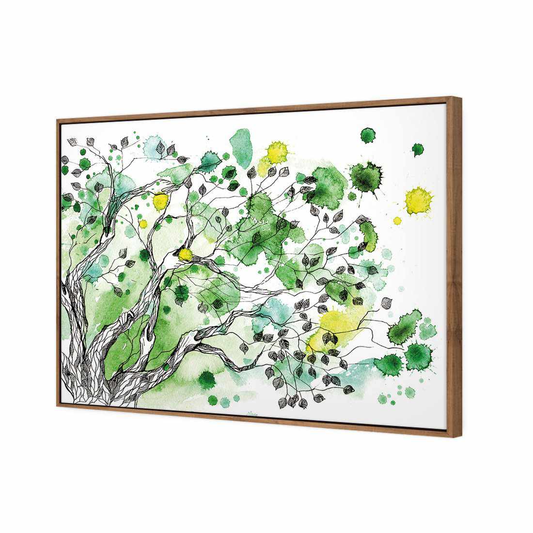 Green Tree Splash Canvas Art