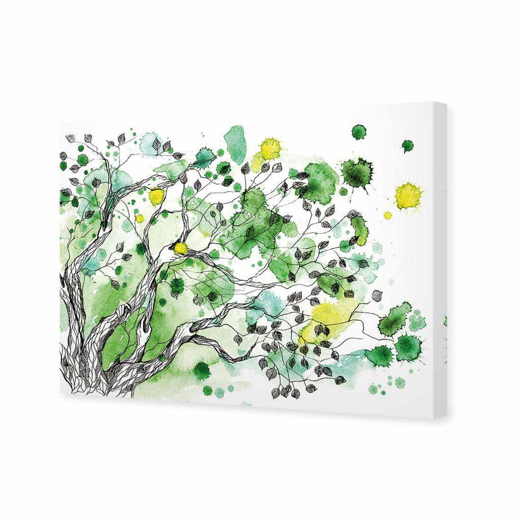 Green Tree Splash Canvas Art