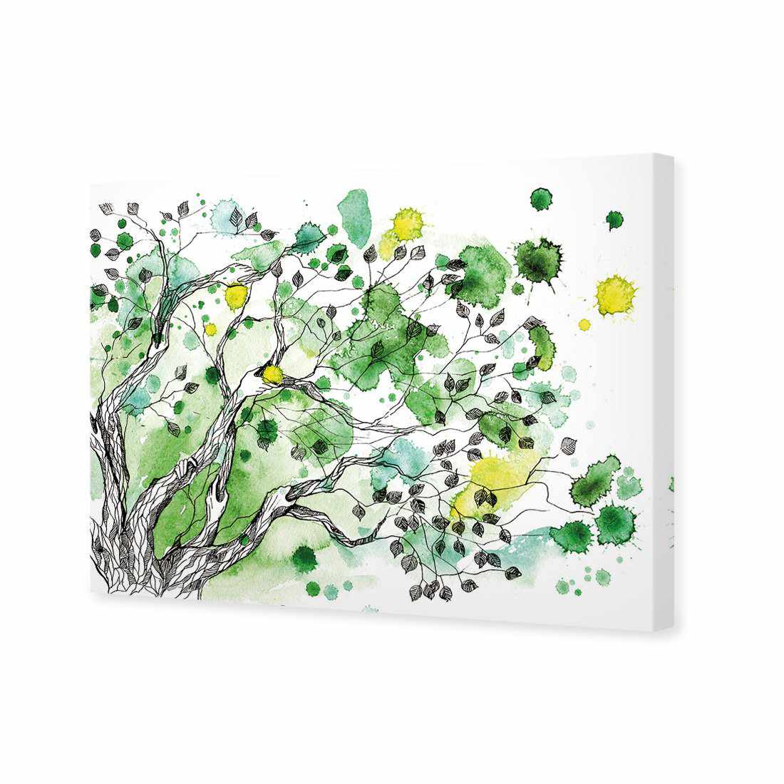 Green Tree Splash Canvas Art