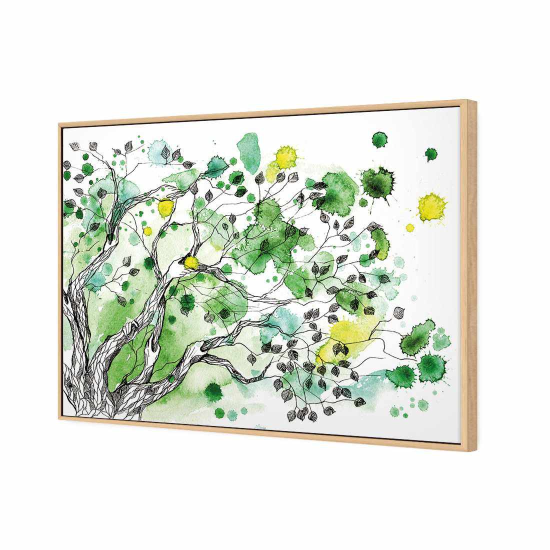 Green Tree Splash Canvas Art