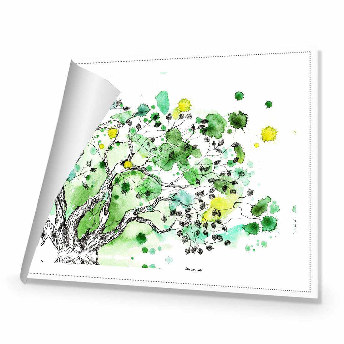 Green Tree Splash Canvas Art