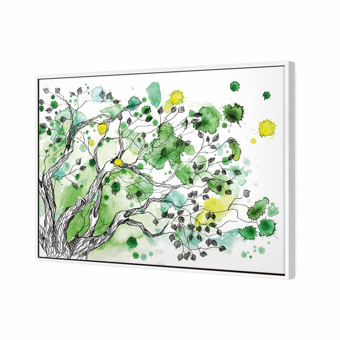 Green Tree Splash Canvas Art