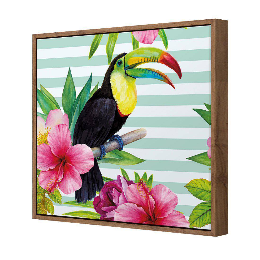 Hibiscus Toucan Canvas Art