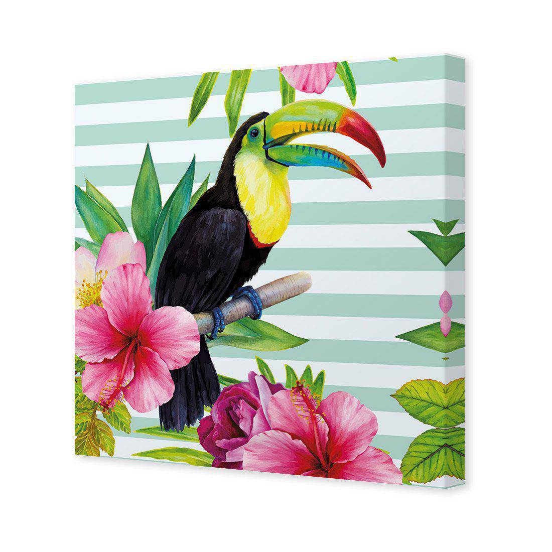 Hibiscus Toucan Canvas Art