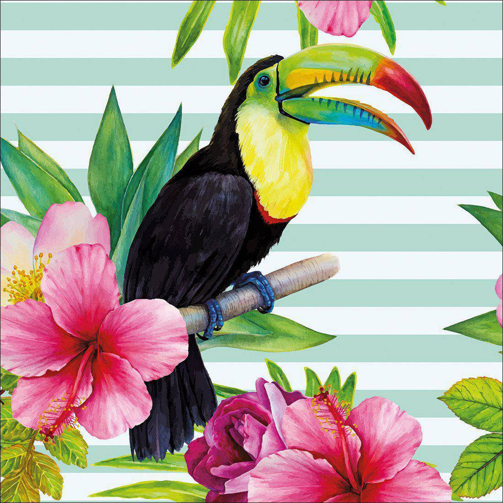 Hibiscus Toucan Canvas Art