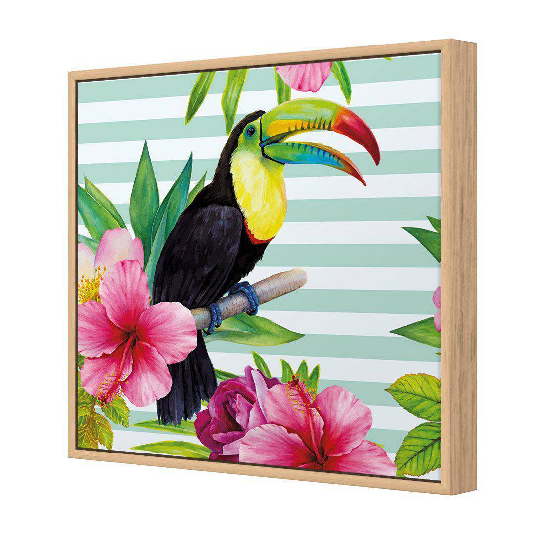 Hibiscus Toucan Canvas Art