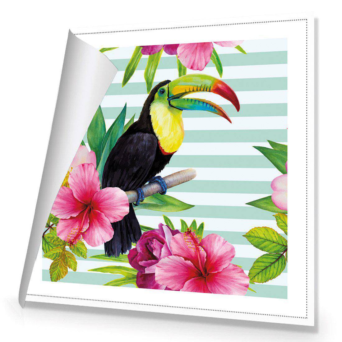 Hibiscus Toucan Canvas Art