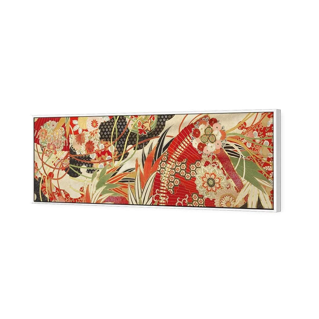 Japanese Fabric Red Flowers and Fans