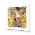Lady With Fan - Gustav Klimt, Square Acrylic Print Art