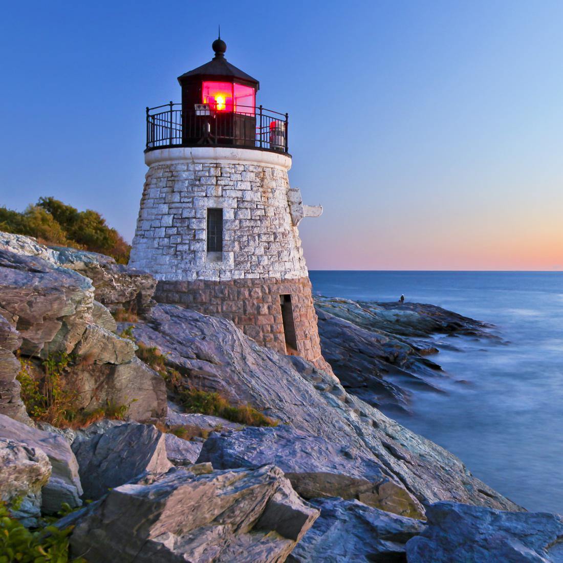 Lighthouse at Sunset (square)