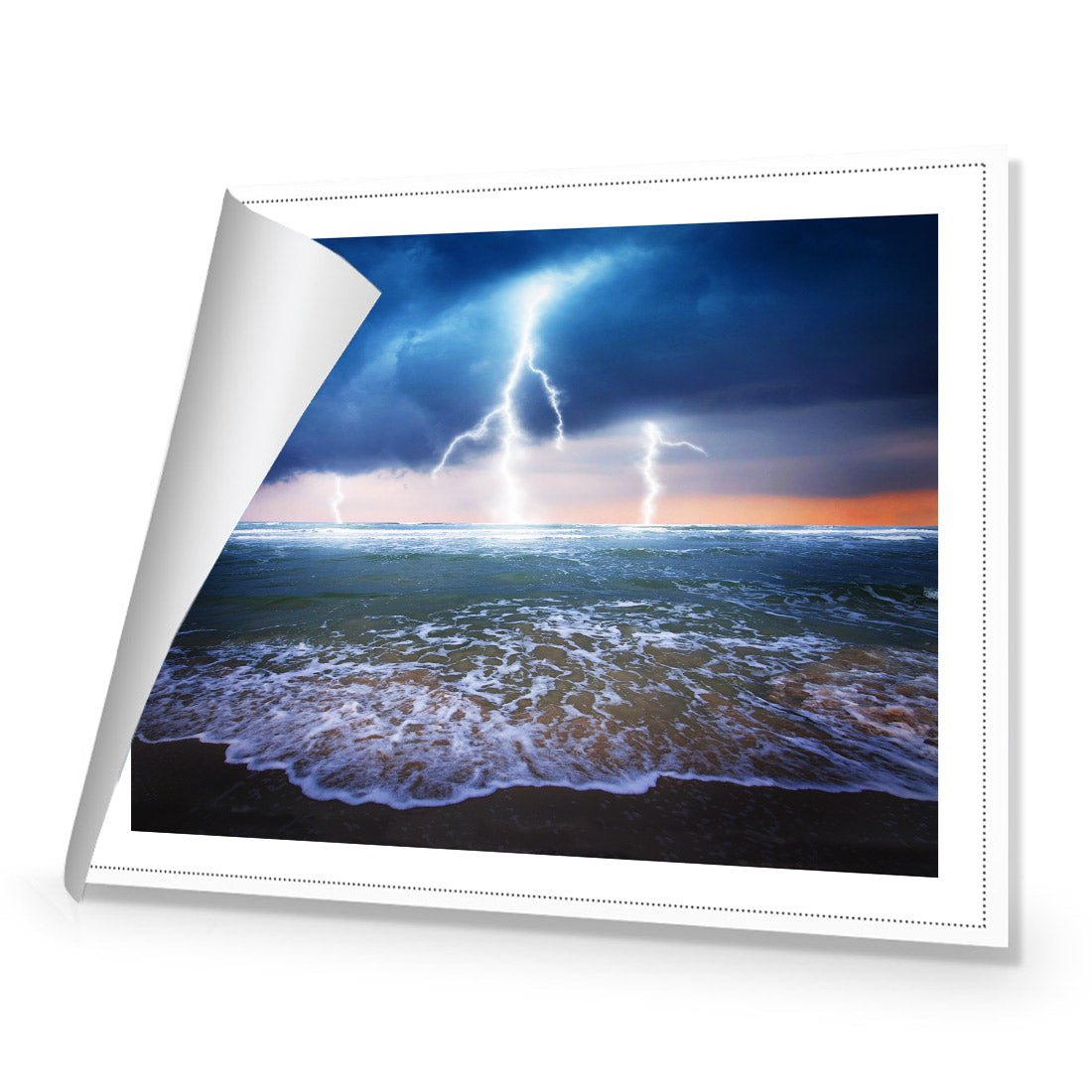 Lightning Beach Canvas Art