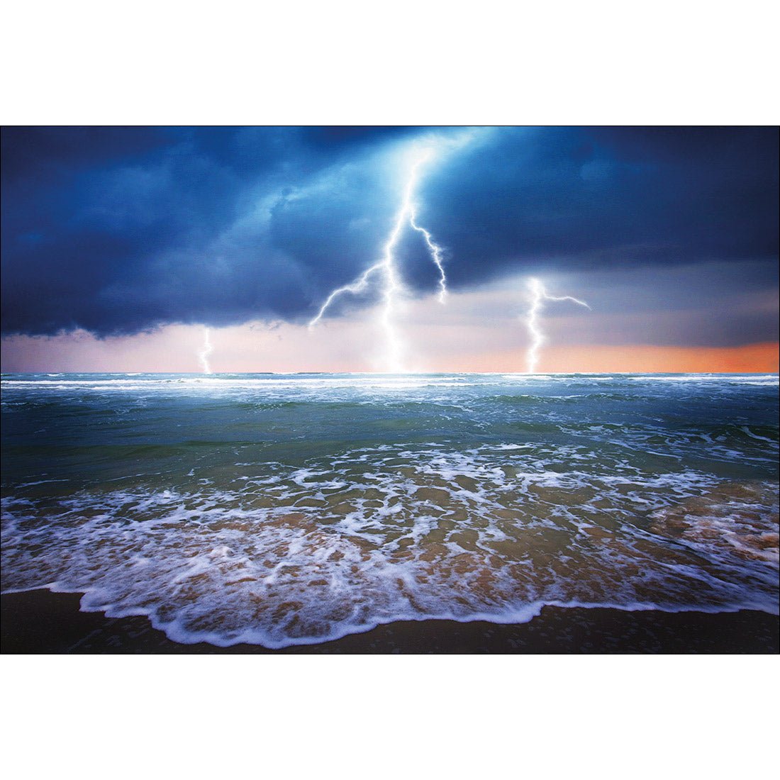 Lightning Beach Canvas Art