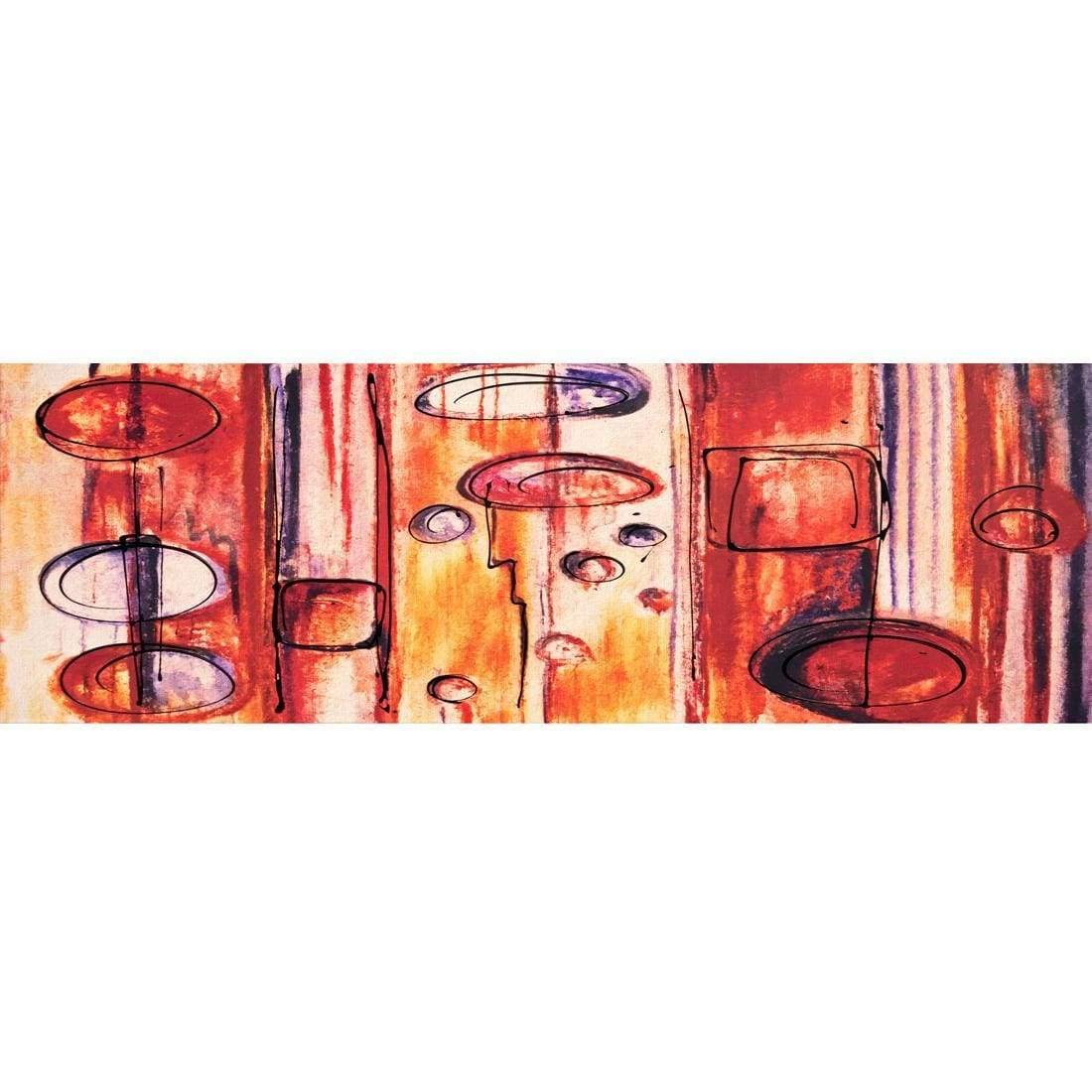 Line Up, Red Linen (long) with Enhanced black Canvas Art