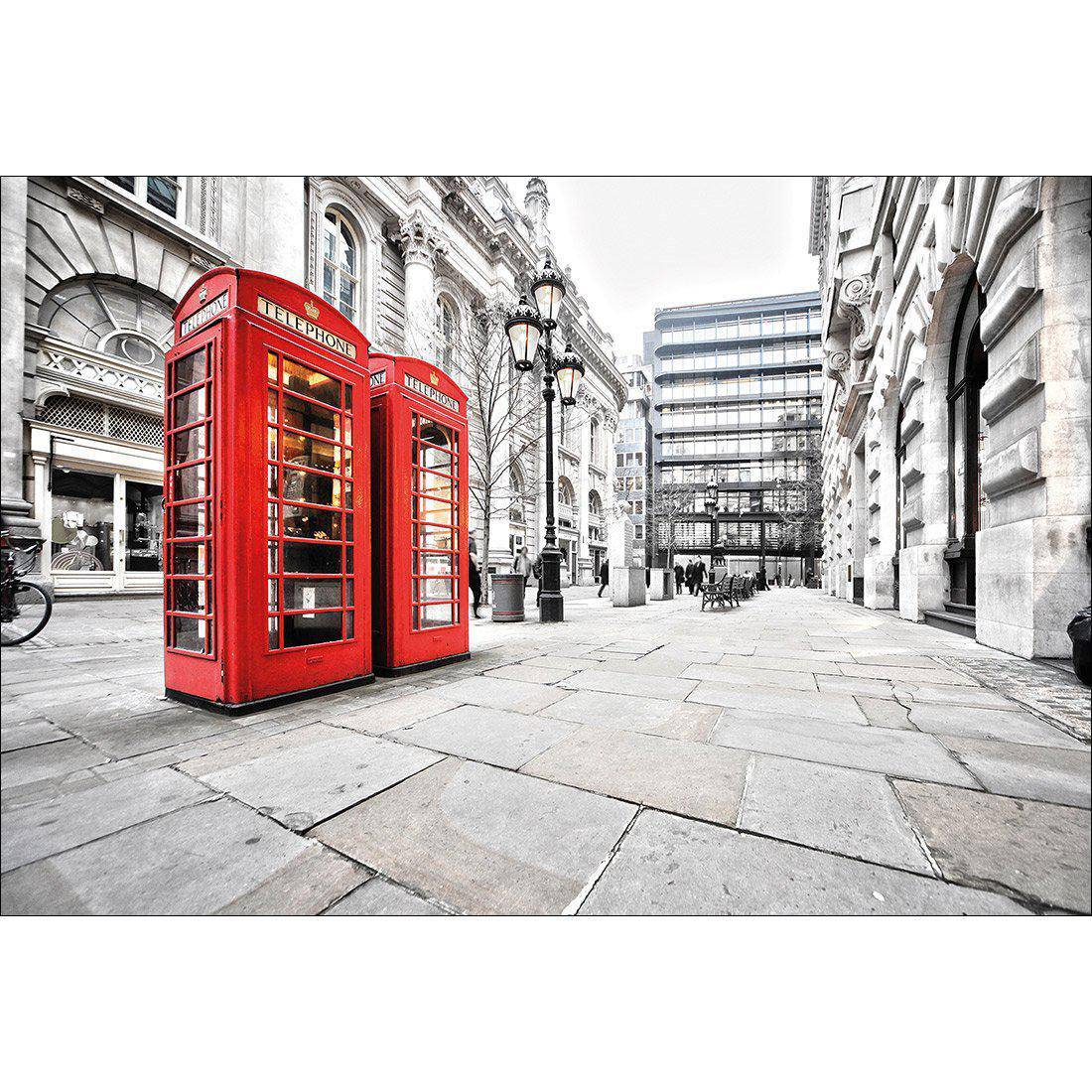 London Red Phone Booths Canvas Art