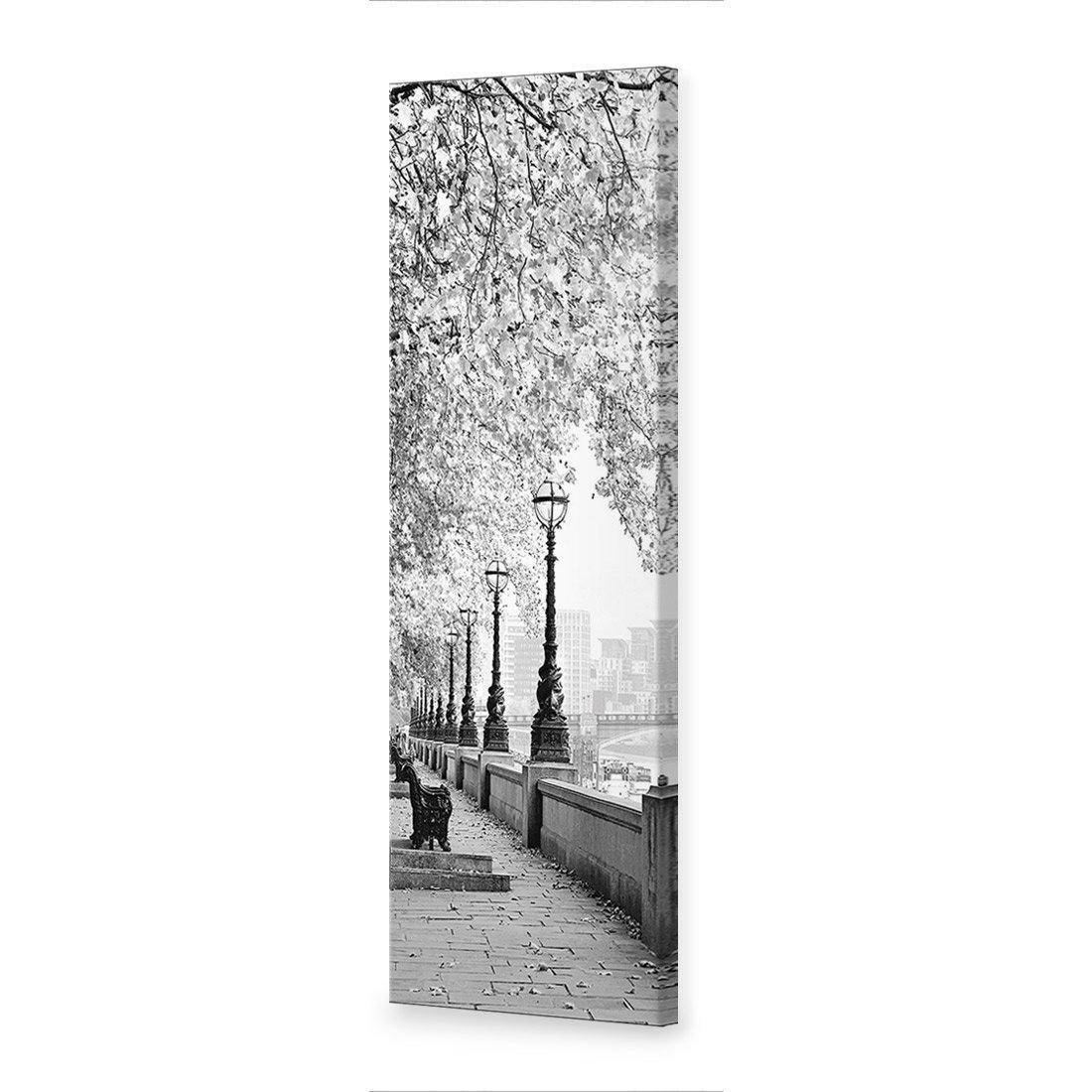 London Riverwalk, B&W Long Canvas Art