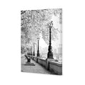 London Riverwalk, B&W Rectangle Canvas Art