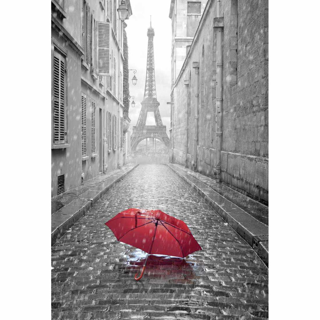 Lost Umbrella In Paris, Red Acrylic Print Art