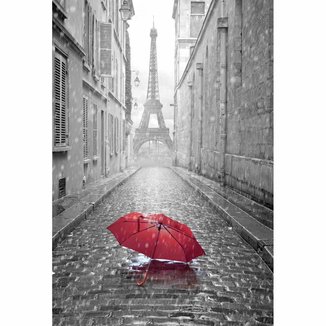Lost Umbrella In Paris, Red Acrylic Print Art