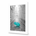 Lost Umbrella In Paris, Teal Acrylic Print Art