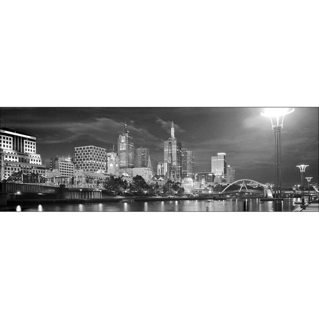 Melbourne Skyline, B&W Canvas Art