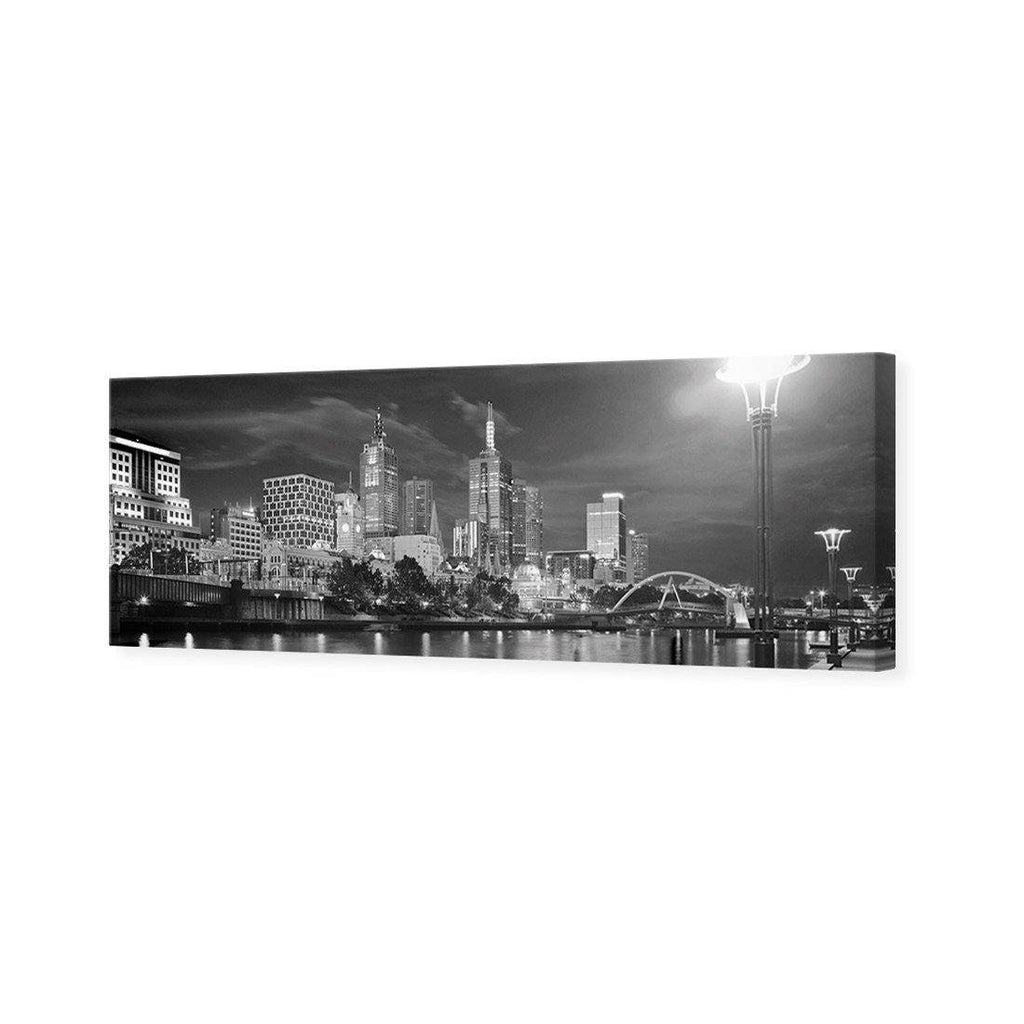 Melbourne Skyline, B&W Canvas Art