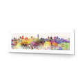 Melbourne Skyline Watercolour, Long Acrylic Print Art