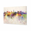 Melbourne Skyline Watercolour, Rectangle Canvas Art