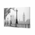 Misty London, B&W Canvas Art