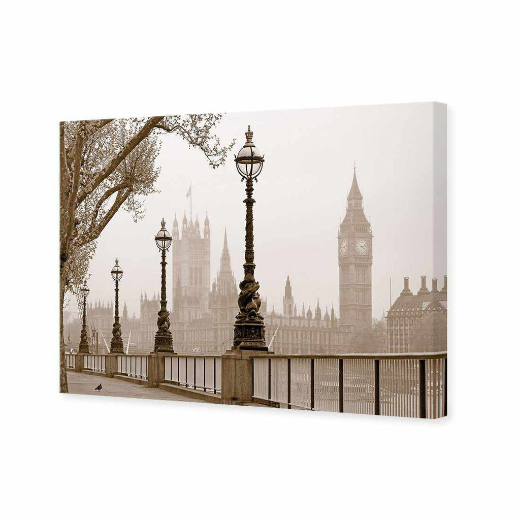 Misty London, Sepia Canvas Art