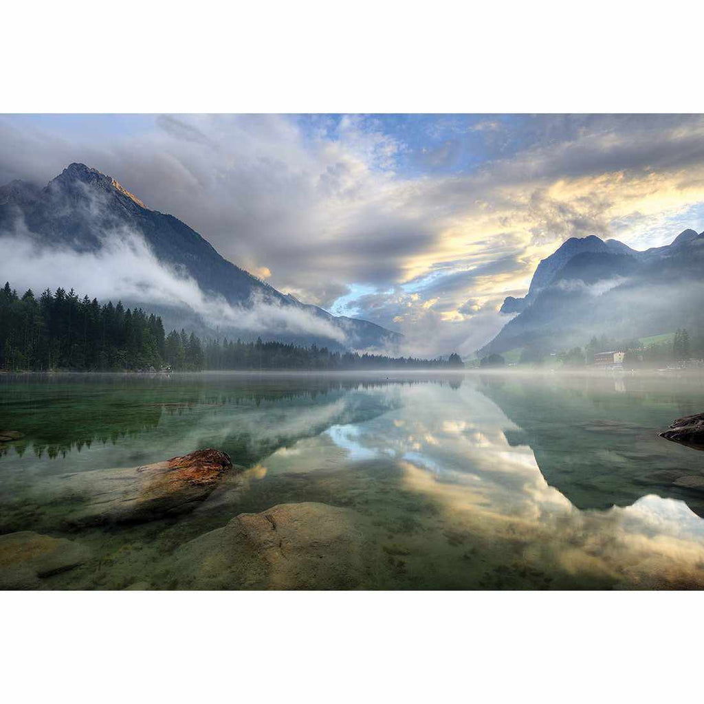 Misty Mountain Lake Acrylic Print Art