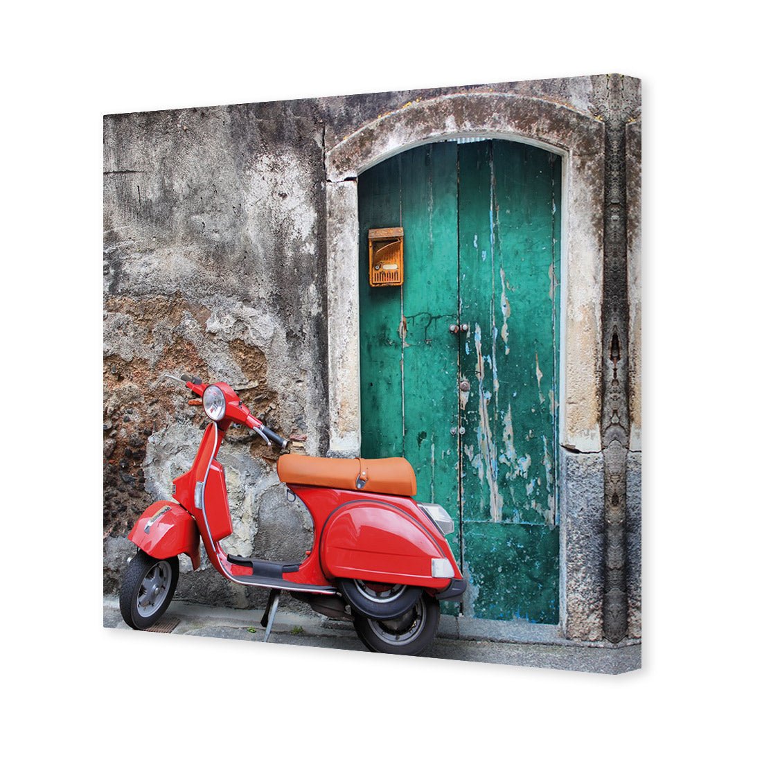 Vintage Door and Scooter (square)