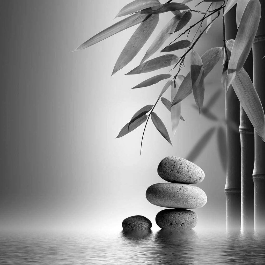 Zen Stones, Black and White (Square)